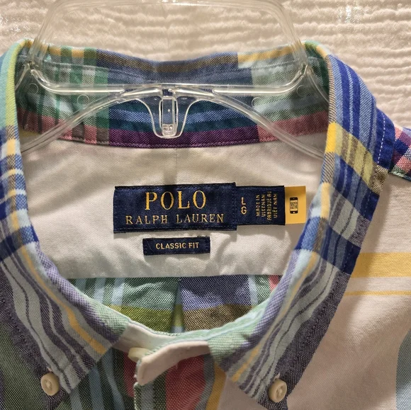 Ralph Lauren Men's Classic Fit Plaid Oxford Shirt - Picture 4 of 4